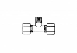 Фитинг JC 60-6-6 Aquapro Тройник трубка 3/8”x3/8” (резьба)
