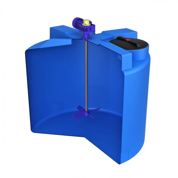 Оборудование для водоочистки (комплектующие) Емкость T 2000 синий с лопастной мешалкой (1345х 1500х 1500)