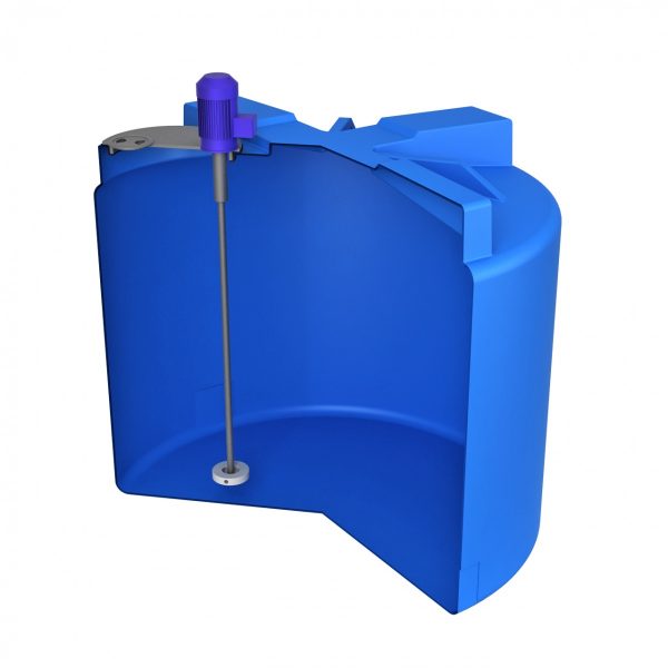 Оборудование для водоочистки (комплектующие) Емкость T 2000 синий с турбинной мешалкой (1345х 1500х 1500)