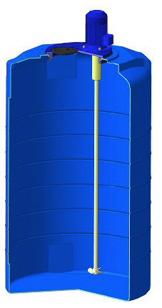 Емкость T 500 синий c пропеллерной мешалкой