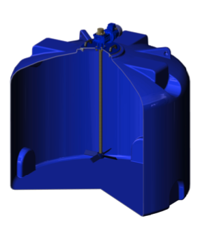 Оборудование для водоочистки (комплектующие) Емкость TR 4500 синий с лопастной мешалкой (1725х 2000х 2000)