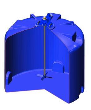 Оборудование для водоочистки (комплектующие) Емкость TR 5000 синий с лопастной мешалкой (1881х 2000х 2000)