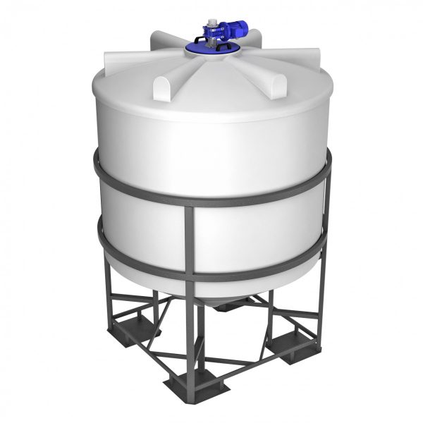 Оборудование для водоочистки (комплектующие) Емкость ФМ 5000 белый в обрешетке с пищевой лопастной мешалкой  (2900х 2100х 2100)