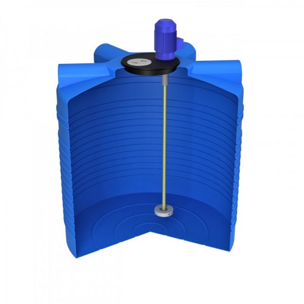 Оборудование для водоочистки (комплектующие) Емкость ЭВЛ 1000 синий с лопастной двухярусной мешалкой 0,37 (х х )
